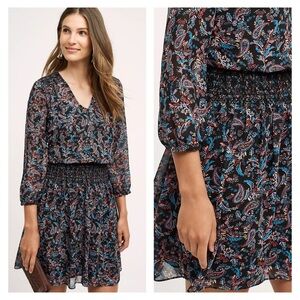 ANTHRO VANESSA VIRGINIA Daytriper Paisley Print Dress SZ XS